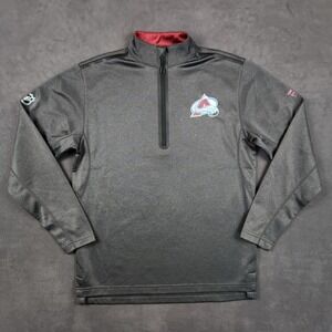 Colorado Avalanche Fanatics NHL 1/4‎ Zip Pullover Gray Long Sleeve Mens Small